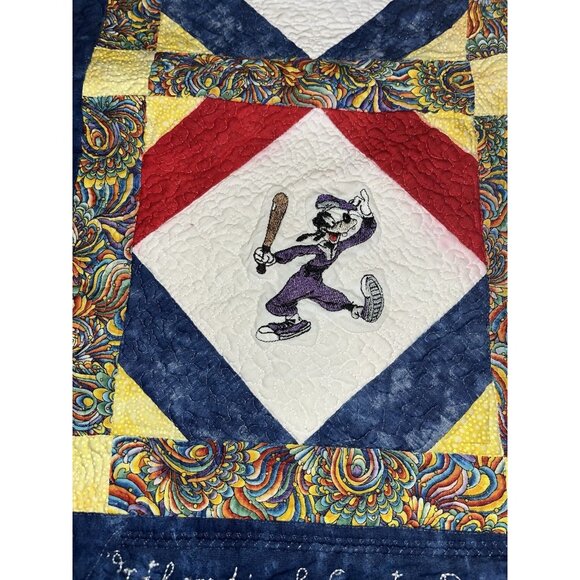 Handmade Quilted Disney Wall Hanging Mickey Minnie Goofy Pluto 21 X 21” READ - Picture 6 of 13